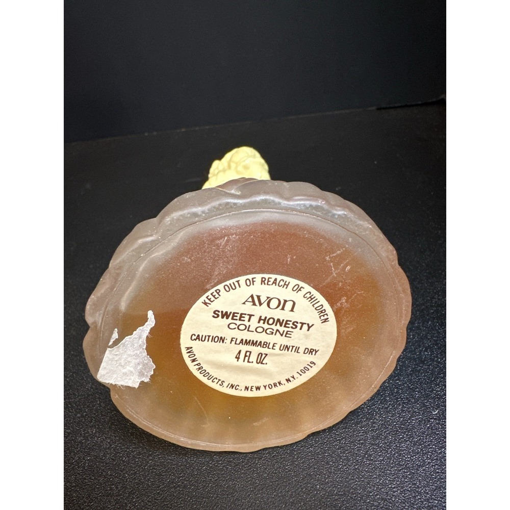 Vintage Avon Sweet Honesty Cologne Bottle Figurine Yellow Girl 6" Full/Unused - Picture 7 of 7